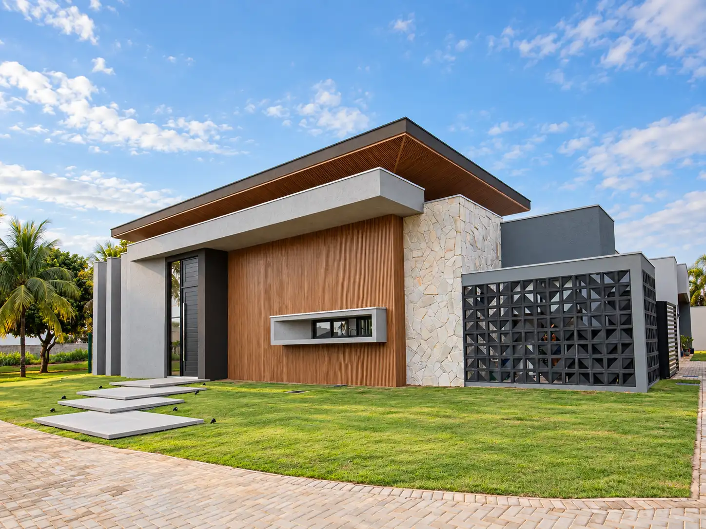 Acabamento de residência construída pela Riow